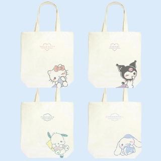 【小禮堂】Sanrio 三麗鷗 手提帆布托特包 愛睏款 Kitty 大耳狗 酷洛米 帕恰狗(平輸品)