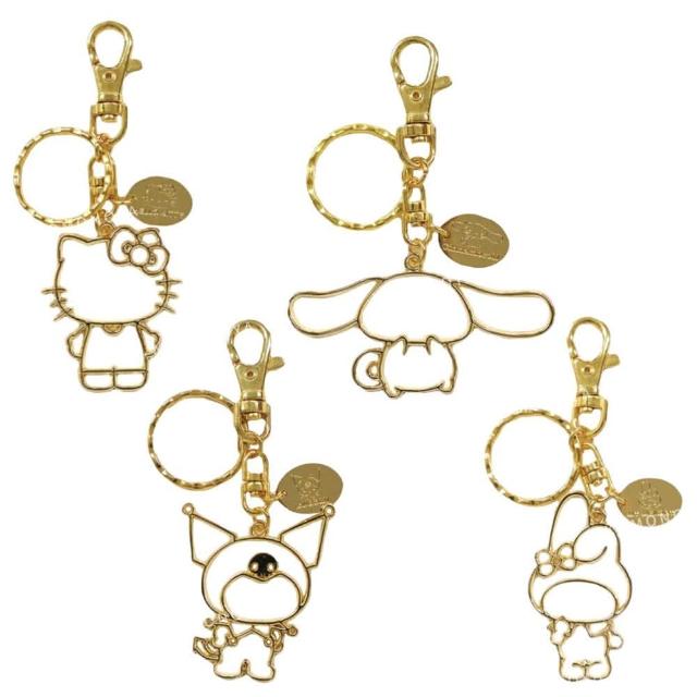 【小禮堂】母親節禮物 Sanrio 三麗鷗 金屬造型鑰匙圈 輪廓款 Kitty 美樂蒂 酷洛米 大耳狗(平輸品)