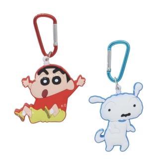 【小禮堂】蠟筆小新 可伸縮矽膠手電筒吊飾 動作款 小新 小白(平輸品)