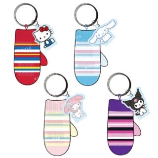 【小禮堂】Sanrio 三麗鷗 迷你手套鑰匙圈 壓克力立牌 Kitty 美樂蒂 酷洛米 大耳狗(平輸品)