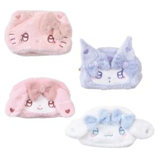 【小禮堂】Sanrio 三麗鷗 絨毛造型化妝包 愛心眼 Kitty 美樂蒂 酷洛米 大耳狗(平輸品)