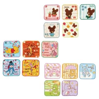 【小禮堂】純棉手帕5入組 小熊學校 Carebear 小熊維尼(平輸品)