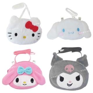 【小禮堂】Sanrio 三麗鷗 玩偶造型斜背口袋夾包 大臉款 Kitty 美樂蒂 酷洛米 大耳狗(平輸品)