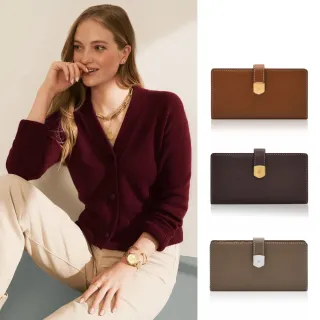 【FOSSIL】Lennox 真皮金釦長夾 (多色可選)