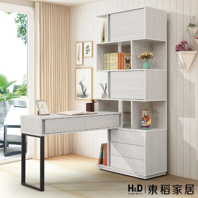 【H&D 東稻家居】功能h型書櫥桌組 學習桌 電腦桌 置物櫃 展示櫃(THY2-05606)