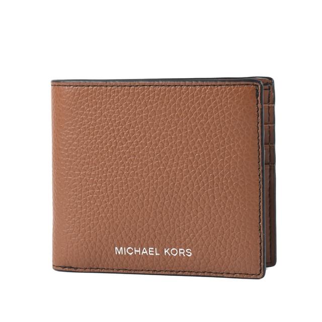 【Michael Kors】男款 荔枝紋八卡短夾-焦糖色