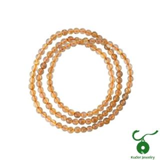 【K.D.J 圓融珠寶】天然鈦晶 項鍊 三圈手串 4.5mm 手珠(16g.50cm)