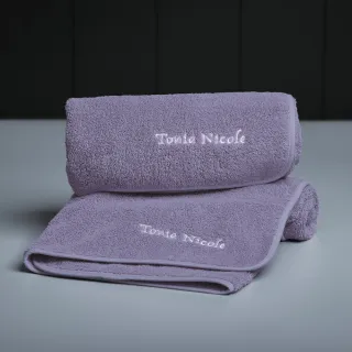 【Tonia Nicole 東妮寢飾】100%純棉親膚柔眠枕巾2入(紫藤)