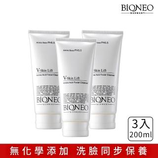 【Bioneo 德國百妮】V緊緻胺基酸洗面霜 200mlX3(醫美通路 洗面乳 新增玻尿酸 清潔同步保濕)