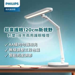 【Philips 飛利浦】66251軒璽二代座夾兩用智慧全光譜護眼檯燈(PD060)