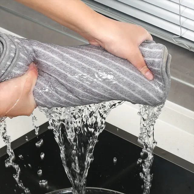 【Dagebeno荷生活】雙面加厚珊瑚絨纖柔抹布 超強力吸水吸油廚房擦手巾(大號6入)