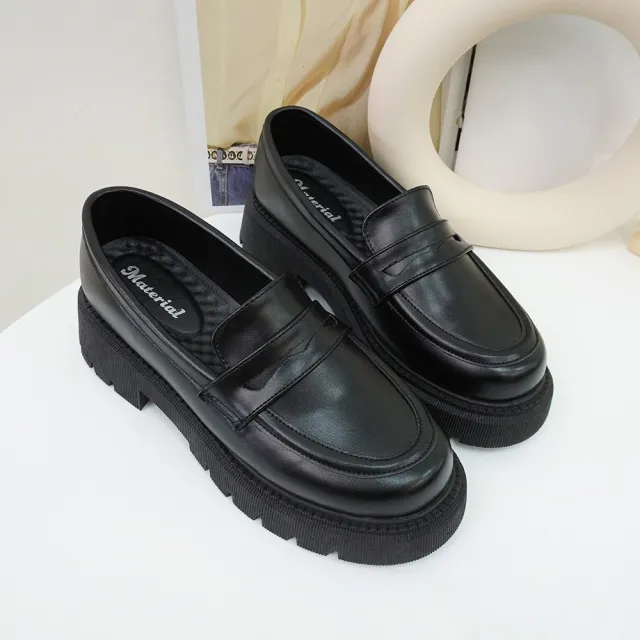 【MATERIAL 瑪特麗歐】全尺碼23-27 女鞋 樂福鞋 MIT簡約厚底樂福鞋 T53012(樂福鞋)