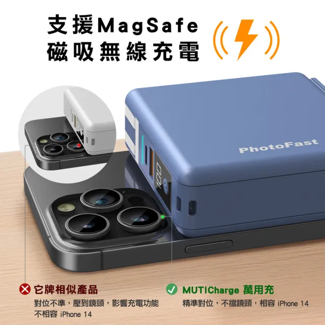 【Photofast】10000mAh萬用充磁吸行動電源+5000mAh直插口袋充(支援Magsafe/快充)