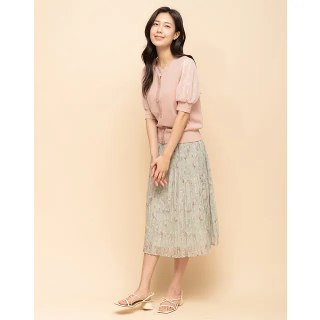 【perng yuh 芃諭名品】清新粼粼 碎花 百褶裙(2025 SS Collection|4A春夏新品上市)