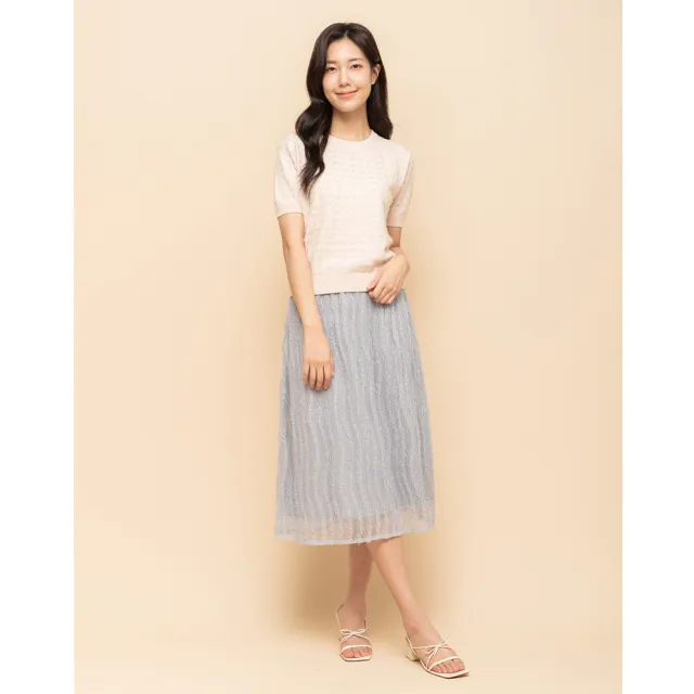 【perng yuh 芃諭名品】水波徜徉 立體波紋 網紗 圓裙(2025 SS Collection|4A春夏新品上市)
