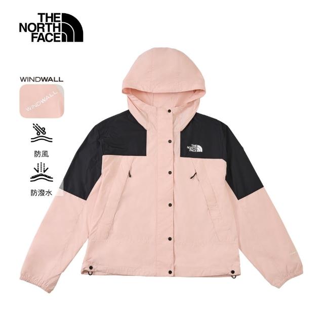 【The North Face 官方旗艦】北面女款粉紅色DWR防潑水防風外套｜8DGSHZI