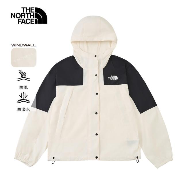 【The North Face 官方旗艦】北面女款米白色DWR防潑水防風外套｜8DGSROU