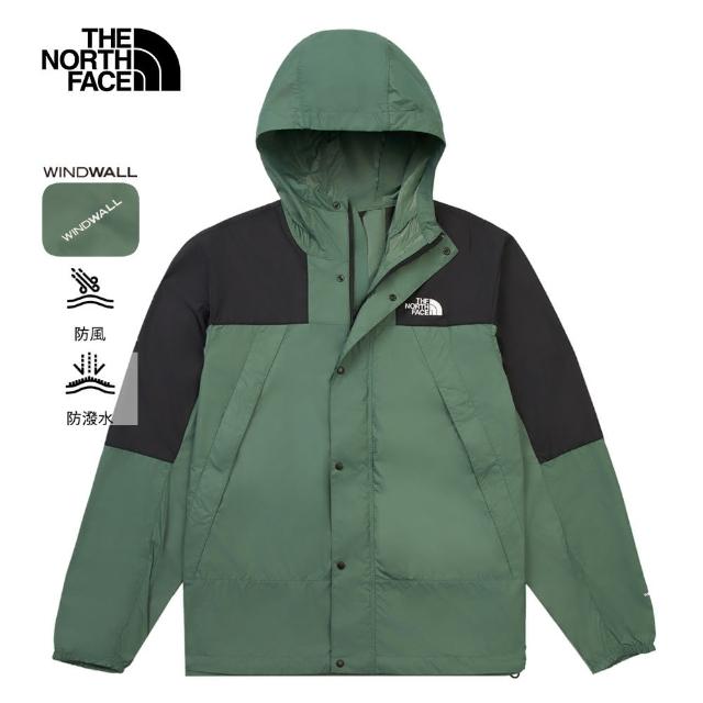 【The North Face 官方旗艦】北面男款綠色WindWall防風外套｜8DGDLFW