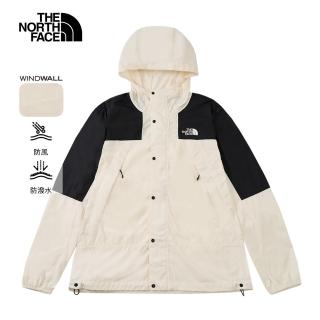 【The North Face 官方旗艦】北面男款米白色WindWall防風外套｜8DGDROU