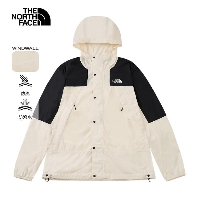 【The North Face 官方旗艦】北面男款米白色WindWall防風外套｜8DGDROU