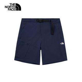 【The North Face 官方旗艦】北面男款藍色吸濕排汗涼感短褲｜87W48K2