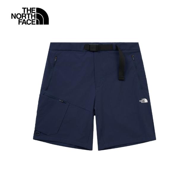 【The North Face 官方旗艦】北面男款藍色吸濕排汗涼感短褲｜87W48K2