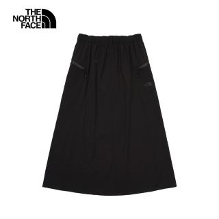 【The North Face 官方旗艦】北面女款黑色DWR防潑水長裙｜8DGTJK3