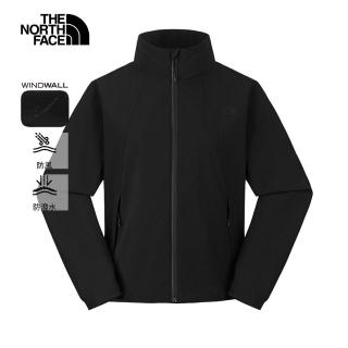 【The North Face 官方旗艦】北面女款黑色DWR防潑水可打包防風外套｜8DGRJK3