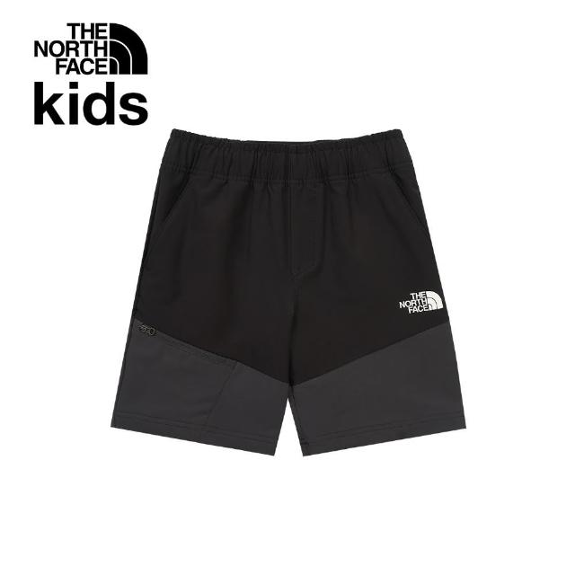 【The North Face 官方旗艦】北面兒童黑色DWR防潑水短褲｜8AY2KT0