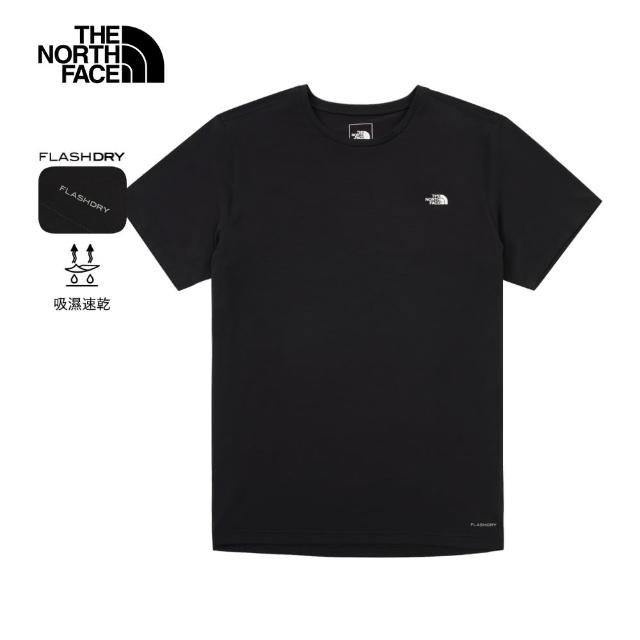 【The North Face】北面男款黑色吸濕排汗短袖T恤｜8EXVJK3