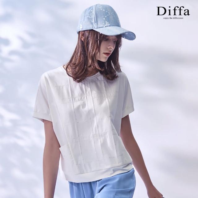 【Diffa】連袖亮片電繡涼感針織衫-女