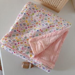 【Lianne baby】水果軟糖 手工嬰兒皺紗毯 四季薄被 幼兒園午休被(推車毯 嬰兒蓋毯薄被 彌月禮盒)