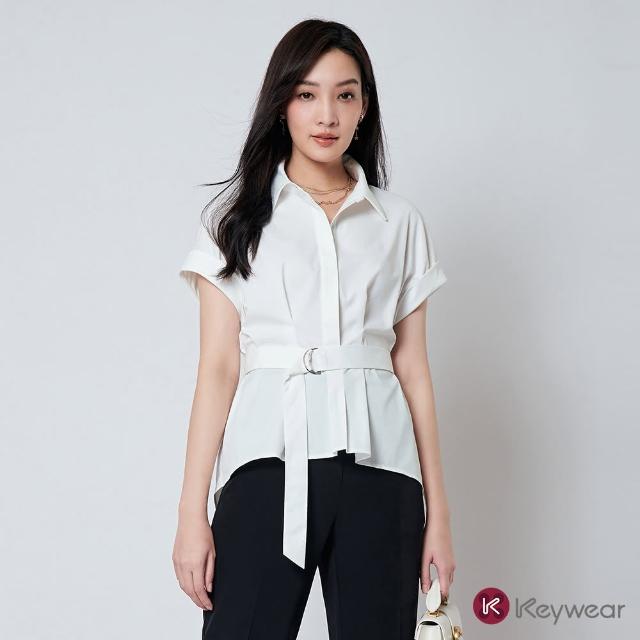 【KeyWear 奇威名品】綁帶設計款垂袖襯衫上衣