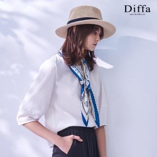 【Diffa】立體織紋蓬袖上衣-女