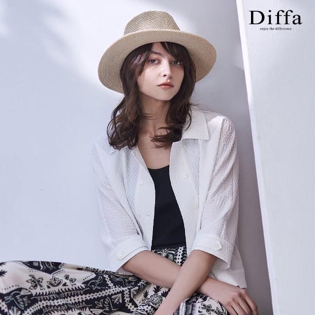 【Diffa】立體織紋雙排釦設計外套-女