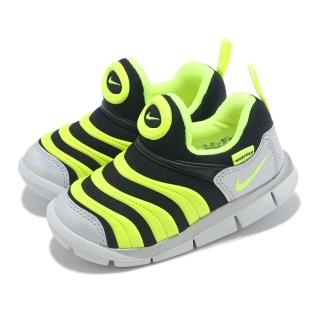 【NIKE 耐吉】童鞋 Dynamo Free Y2K TD 小童 螢光黃 銀 黑 毛毛蟲鞋 學步鞋(CI1186-081)