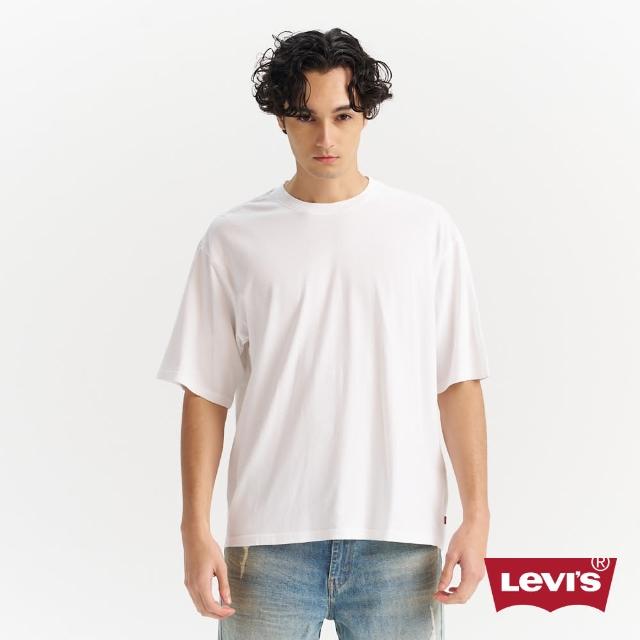 【LEVIS 官方旗艦】男款 短袖T恤 / 220G厚磅 / 全素寬鬆休閒版型 / 白 熱賣單品 A6770-0001