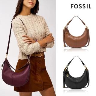 【FOSSIL 官方旗艦館】Shae 真皮新月兩用包(多色可選)