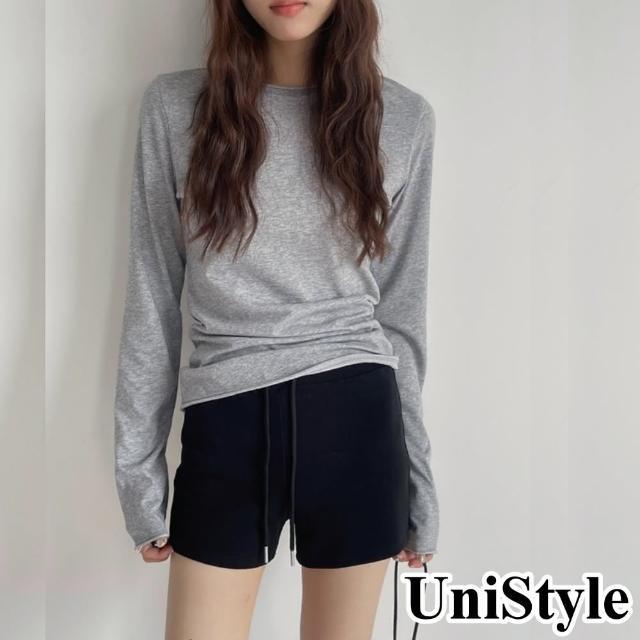 UniStyle 抽繩短褲 韓版顯瘦直筒休閒褲 女 EAN800B 黑