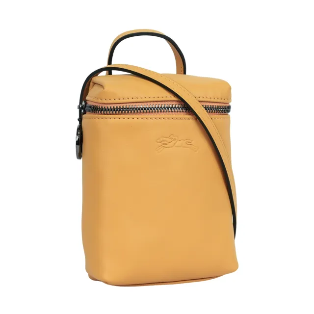 【LONGCHAMP】Le Pliage Xtra XS 小牛皮拉鍊迷你手提/斜背二用包(蜜糖色)