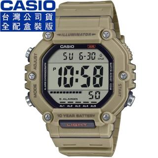 【CASIO 卡西歐】卡西歐大液晶野戰電子錶-棕(AE-1600H-5A 公司貨全配盒裝)