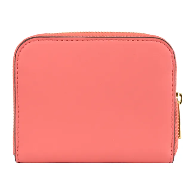 【TORY BURCH】經典雙T LOGO拉鍊信用卡證件名片零錢包(珊瑚粉)