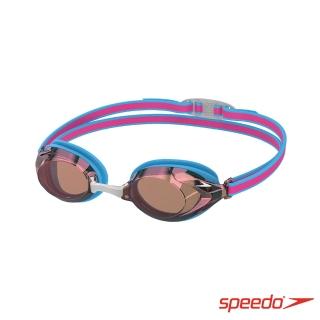 【SPEEDO】兒童 競技泳鏡 鏡面Vanquisher 3.0(皮克頓藍/粉)