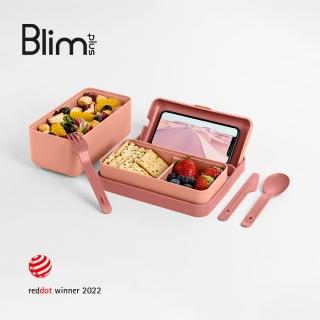 【ENOK】義大利Blim Plus BAULETTO可提式雙層便當盒 M號 附餐具(義大利便當盒)