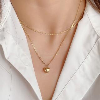【LEEHER】925/純銀項鍊/18k/金項鍊項鍊/女生項鍊/簡約ins風/小眾設計/個性項鍊/愛心項鍊/小飾
