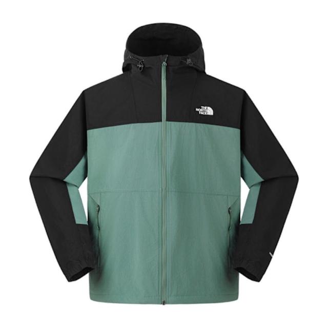 【The North Face】北臉 外套 男 運動連帽外套 防曬 防風 亞規 M CRINKLE WOVEN UPF 黑綠 NF0A8BWKLFW