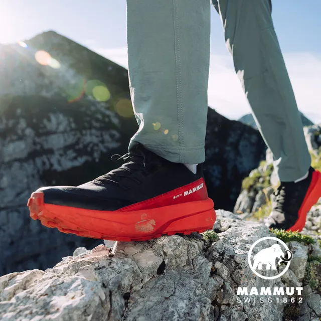 【Mammut 長毛象官方直營】Aenergy Hike Low GTX 防水低筒健行鞋 男款 黑/經典紅 #3030-05230