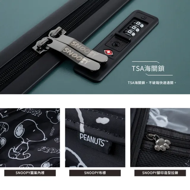 【TLCSTORE】SNOOPY史努比28吋前提把行李箱 胖胖箱 旅行箱 拉桿箱-經典系列(2年保固 海關鎖)