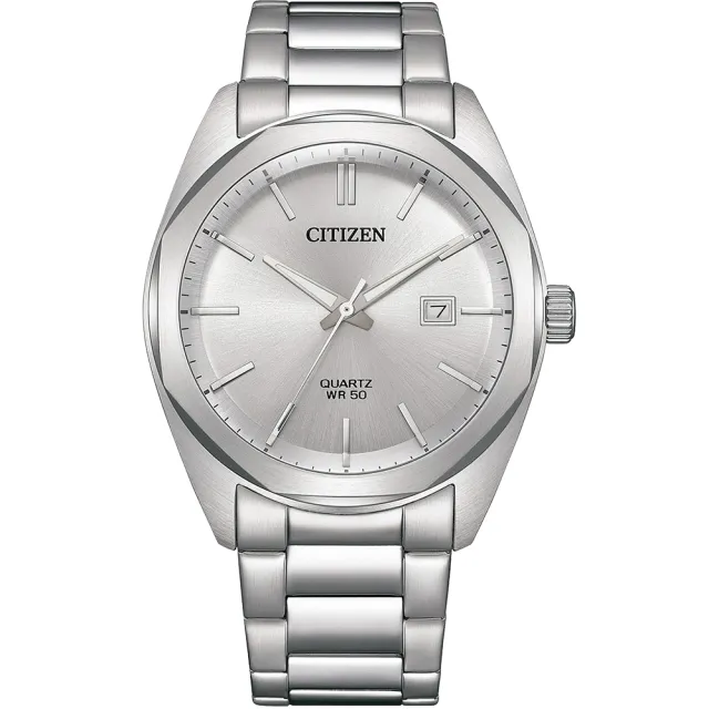 【CITIZEN 星辰】限量 紳士日期手錶-銀/41mm 過年禮 生日禮物(BI5110-54A)