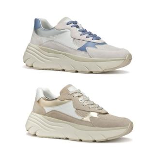 【GEOX】女鞋 休閒鞋 米白/淺藍 小白鞋 RESPIRA 透氣防潑水運動鞋(2色)
